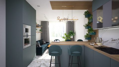 Кухня гостиная в Доме